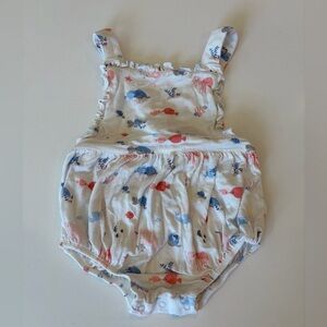 Angel Dear White Romper with Pink and Blue Sea Motif